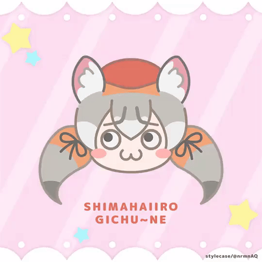animal_ears, animated, black_ribbon, fox_ears, fox_girl, fox_tail, gloves, hat, island_fox_(kemono_friends), kanihai, kemono_friends, kemono_friends_v_project, long_hair, multicolored_hair, necktie, ribbon, shirt, simple_background, skirt, smile, stylecase, tail, video, virtual_youtuber