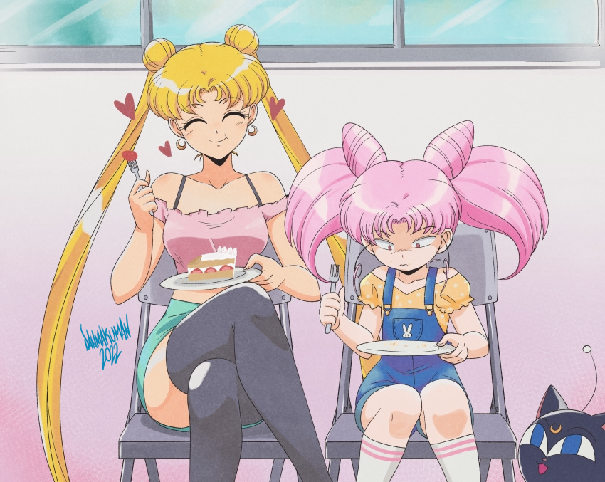 2022, 2girls, absurdres, bishoujo_senshi_sailor_moon, blonde_hair, blue_eyes, bra_strap, breasts