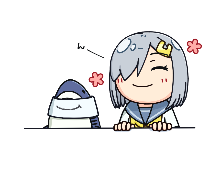 1girl, closed_eyes, commentary_request, gradient, gradient_background, grey_hair, grey_sailor_collar, hair_ornament