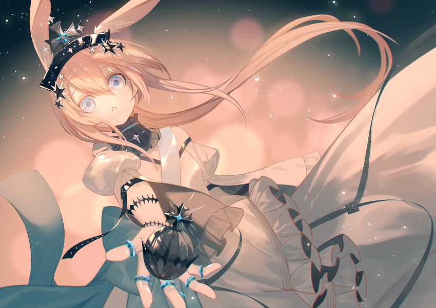 1girl, absurdres, ambience_synesthesia, amiya_(arknights), animal_ear_fluff, animal_ears, arknights, black_collar