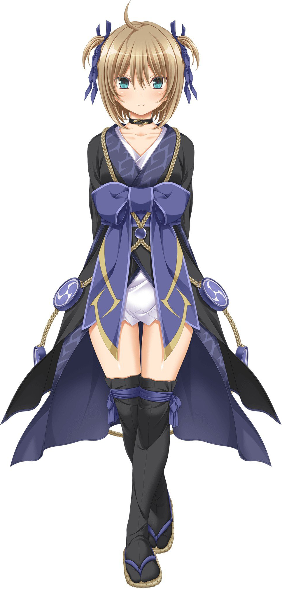 1girl, ahoge, aoi_(kunado_kokuki), asahina_hikage, bangs, blue_eyes, blush, brown_hair