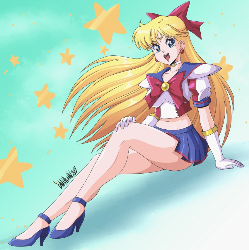 1girl, 2022, absurdres, aino_minako, bishoujo_senshi_sailor_moon, blonde_hair, blue_eyes, blue_footwear