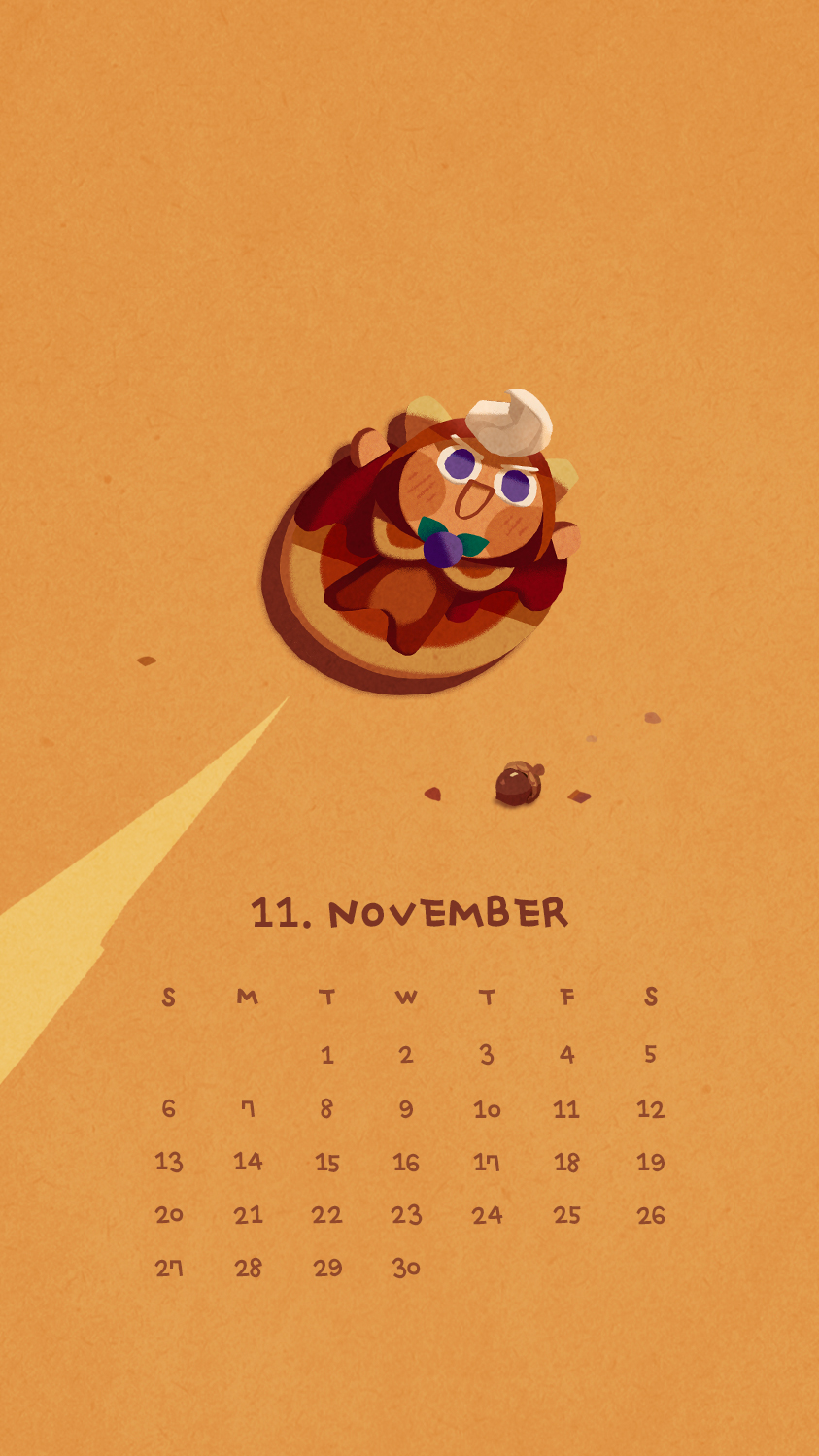 1boy, calendar, cookie_run, cookie_run_kingdom, cookie_run_ovenbreak, november, pancake_cookie, tagme