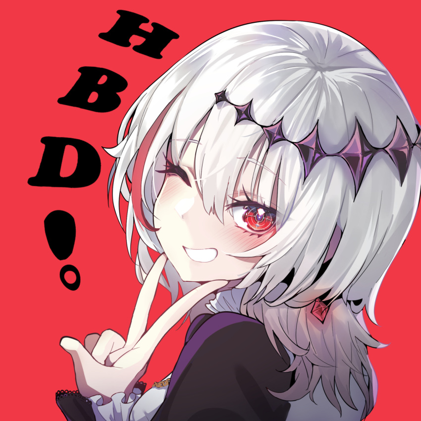 dtto., earrings, highres, jewelry, pale_skin, red_eyes, rpg_(ram), scarz
