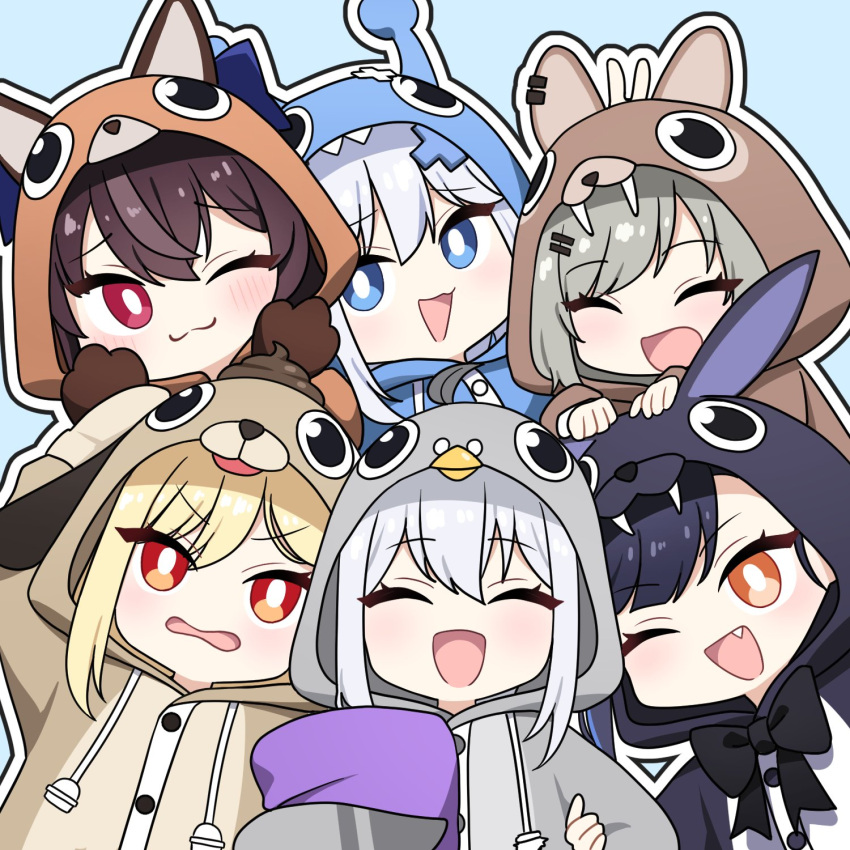 :>, :3, :o, :t, animal_costume, animal_ears, bangs, beak