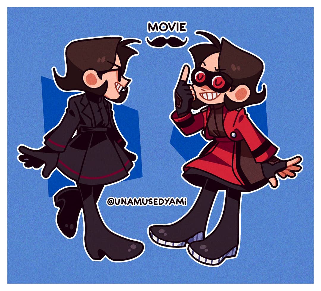 1girl, alternate_costume, black_footwear, black_jacket, black_skirt, boots, brown_hair, closed_mouth