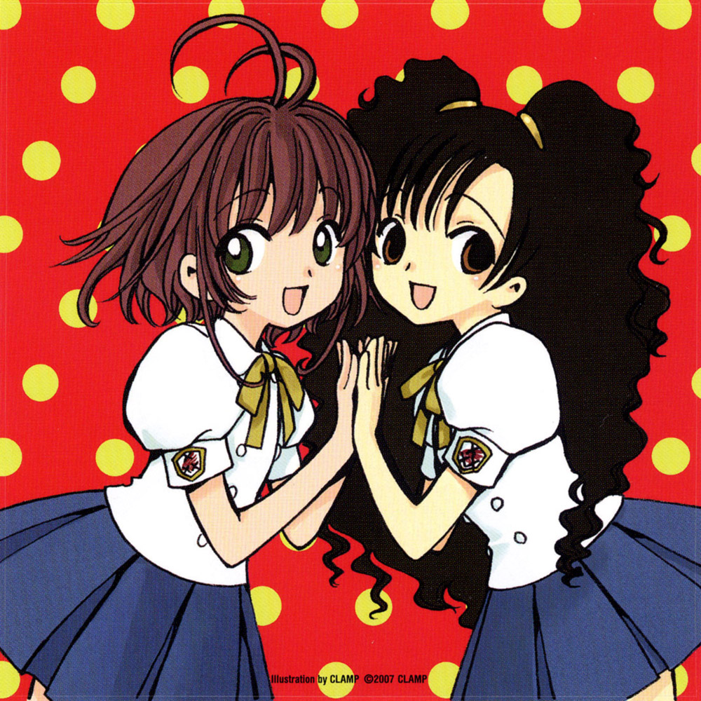 clamp, kinomoto_sakura, kunogi_himawari, scanning_artifacts, seifuku, shiritsu_gakuen_horitsuba, tsubasa_reservoir_chronicle, xxxholic
