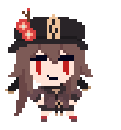 1girl, animated, animated_gif, brown_hair, chibi, chinese_commentary, commentary_request, flower