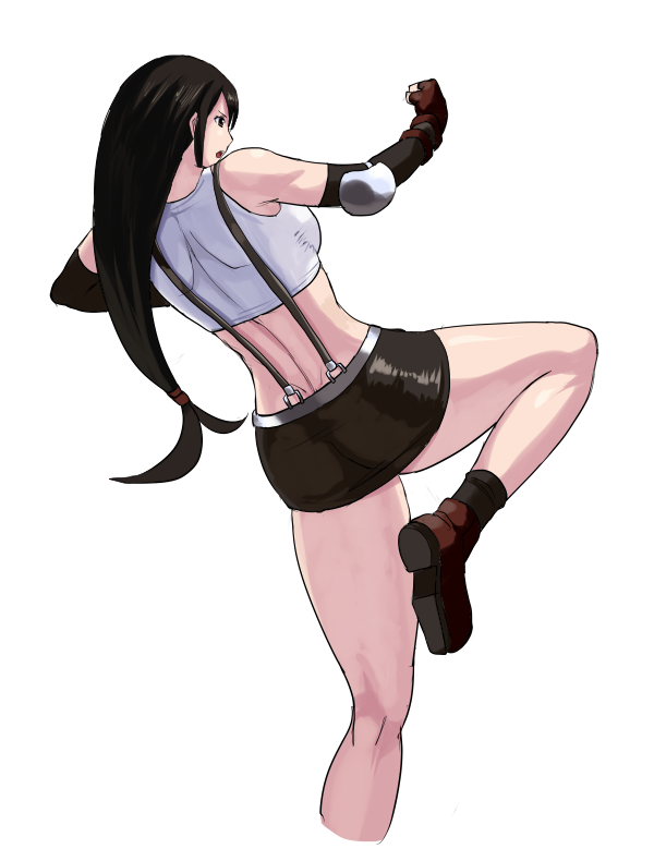 1girl, 78_(tky8), back, bare_legs, bare_shoulders, belt, black_eyes, black_gloves