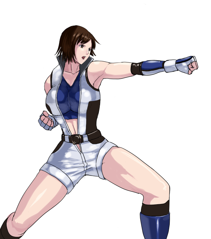 1girl, 78_(tky8), abs, arm_up, armpits, bangs, belt, black_eyes