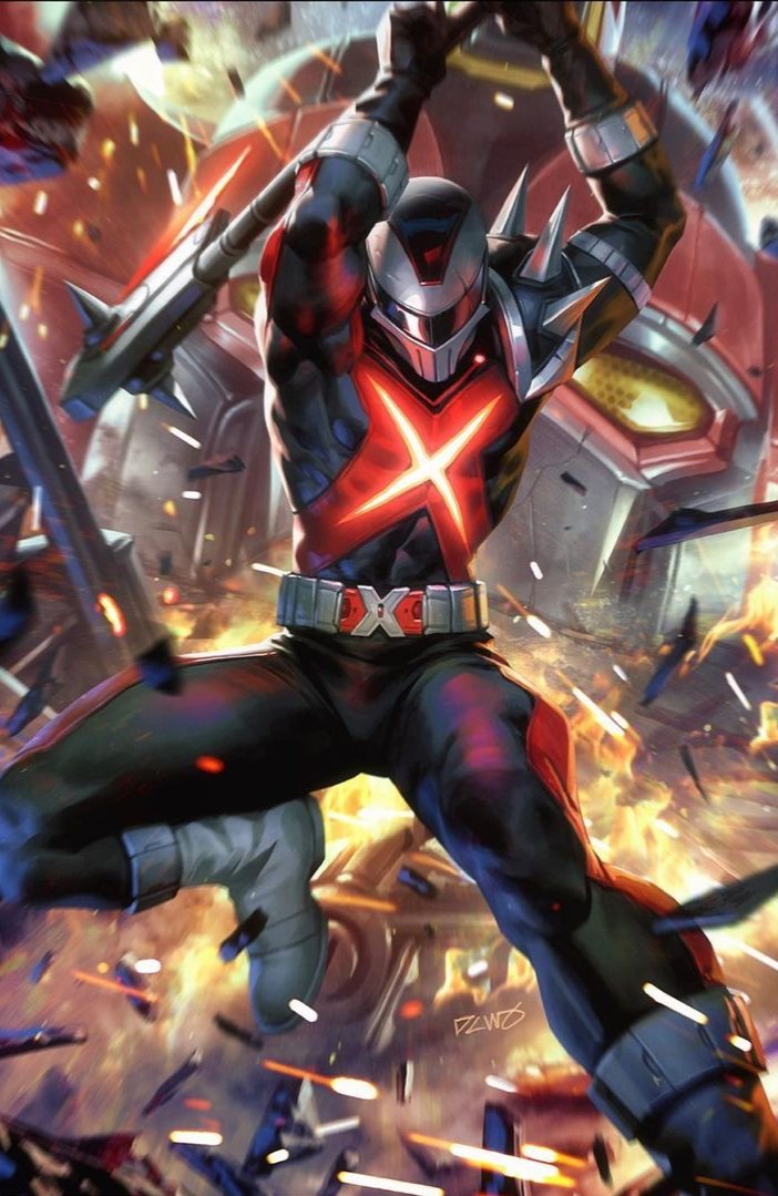 1boy, black_bodysuit, bodysuit, character_request, commentary, crossover, glowing_cross, holding