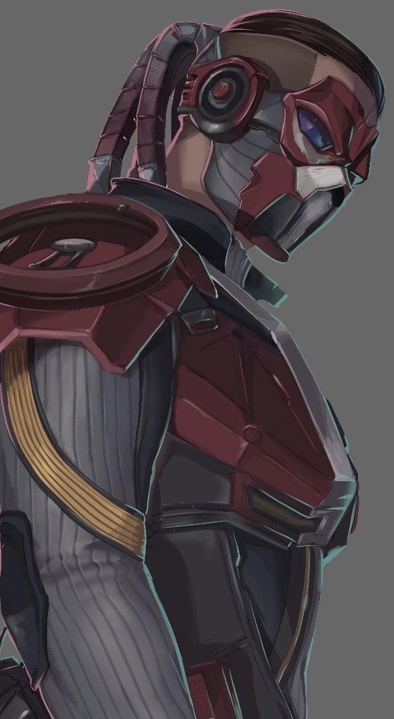 1boy, apex_legends, apex_legends_mobile, bodysuit, brown_hair, cable, fade_(apex_legends), from_side