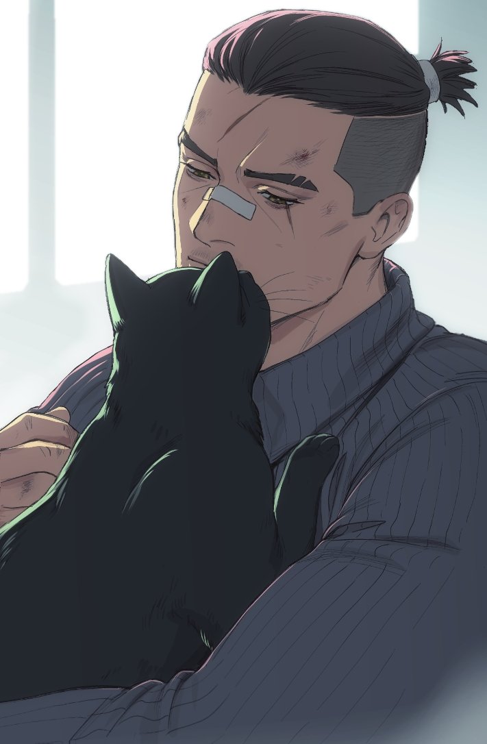 1boy, alternate_costume, animal_hug, animification, apex_legends, apex_legends_mobile, bandaid, bandaid_on_face
