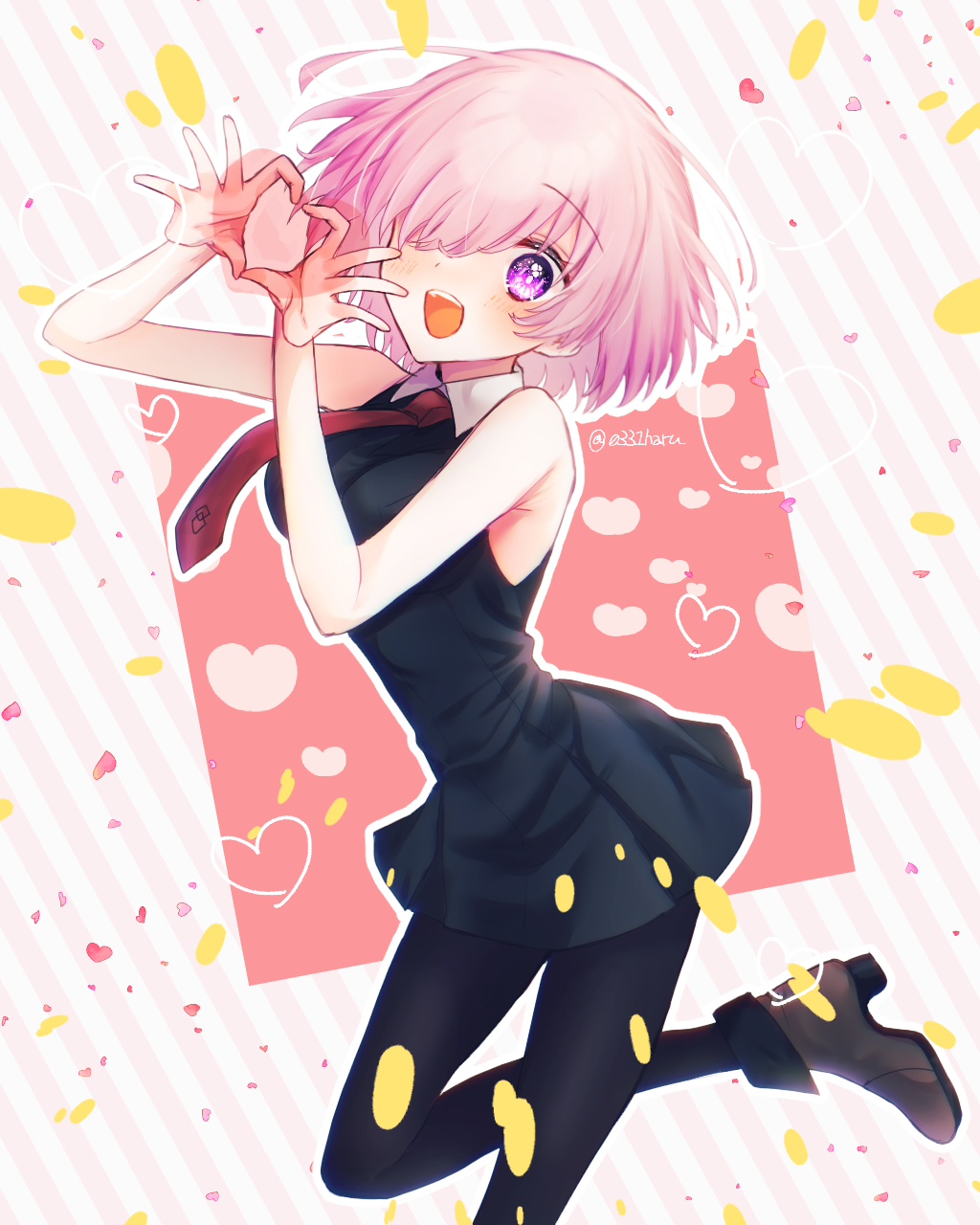 1girl, bare_shoulders, black_dress, black_pantyhose, blush, breasts, brown_footwear, collared_dress