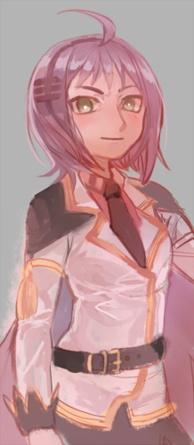 1girl, ahoge, bangs, belt, black_necktie, blazer, blush, breasts