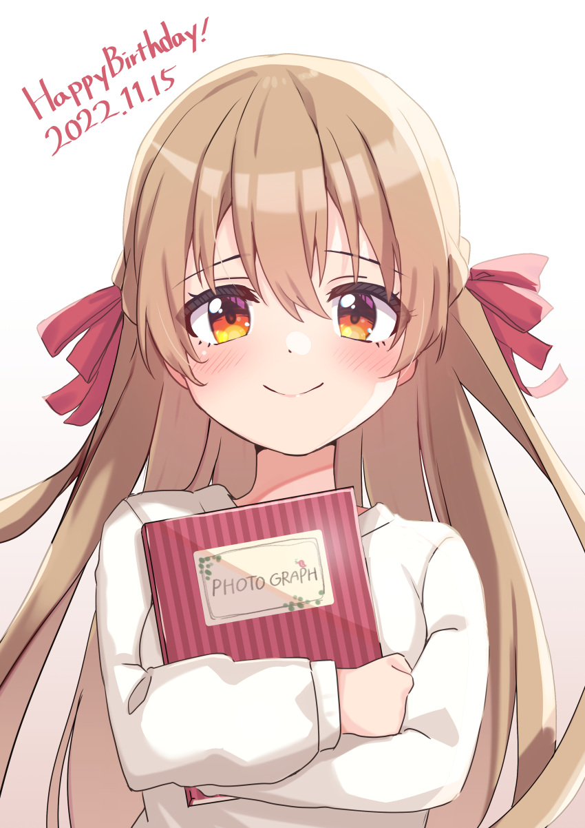 1girl, absurdres, ao_(flowerclasse), bangs, blush, bow, braid, brown_hair
