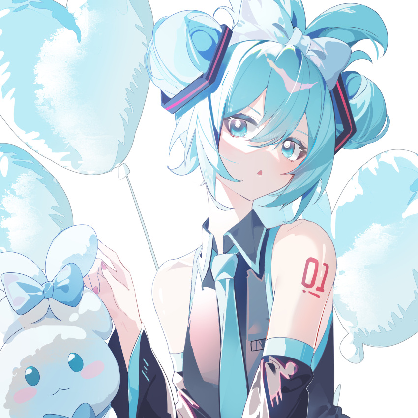 1girl, absurdres, aqua_eyes, aqua_nails, aqua_shirt, aqua_theme, balloon, bangs