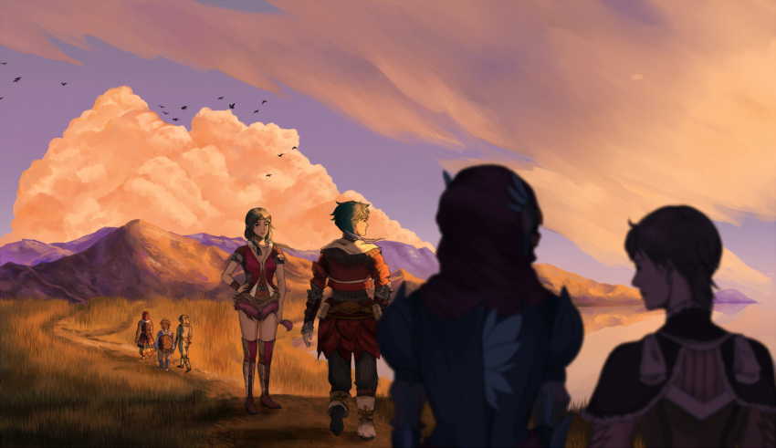 backpack, bag, baten_kaitos, baten_kaitos_origins, bird, blurry, blurry_foreground, character_request