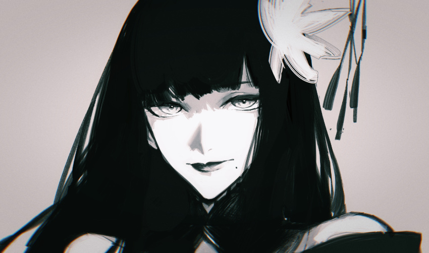 1girl, absurdres, bangs, black_hair, blunt_bangs, epiphyllum, final_fantasy, final_fantasy_xiv