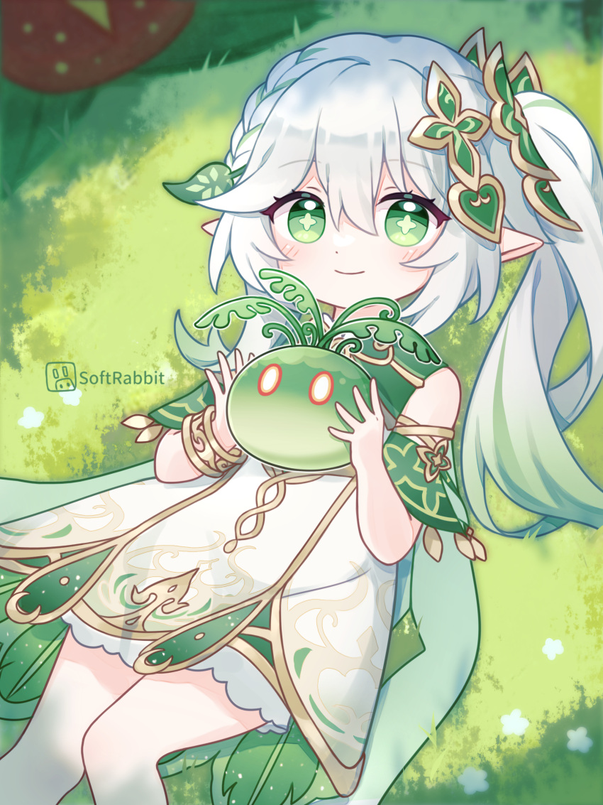 1girl, absurdres, bangs, bloomers, blurry, bracelet, braid, cape