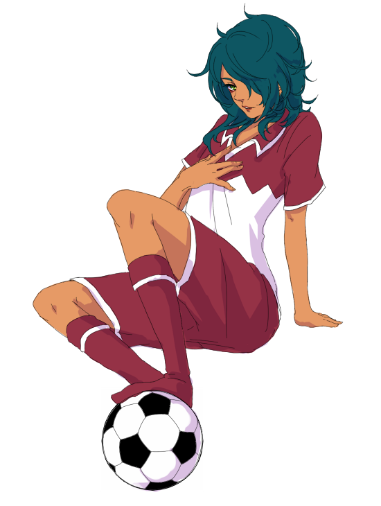 androgynous, bjorn_kyle, dark_skin, hair_over_one_eye, inazuma_eleven, soccer_ball, trap