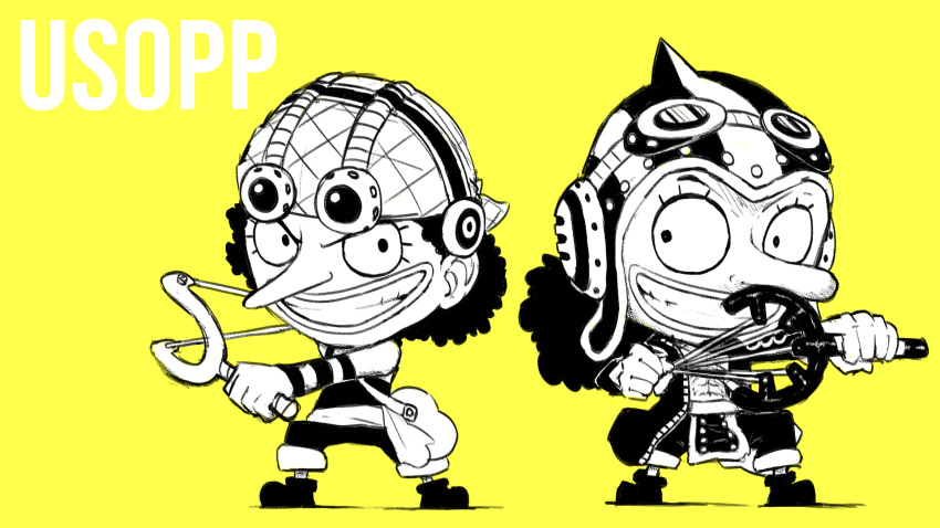 1boy, abs, arm_up, aviator_cap, bare_shoulders, blacknirrow, character_name, chibi