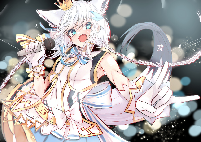 1girl, absurdres, animal_ear_fluff, animal_ears, bangs, blush, braid, breasts