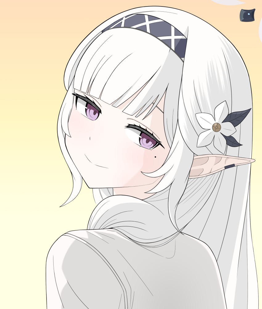 1girl, absurdres, blonde_hair, blue_archive, demon_ears, demon_girl, ear_piercing, flower
