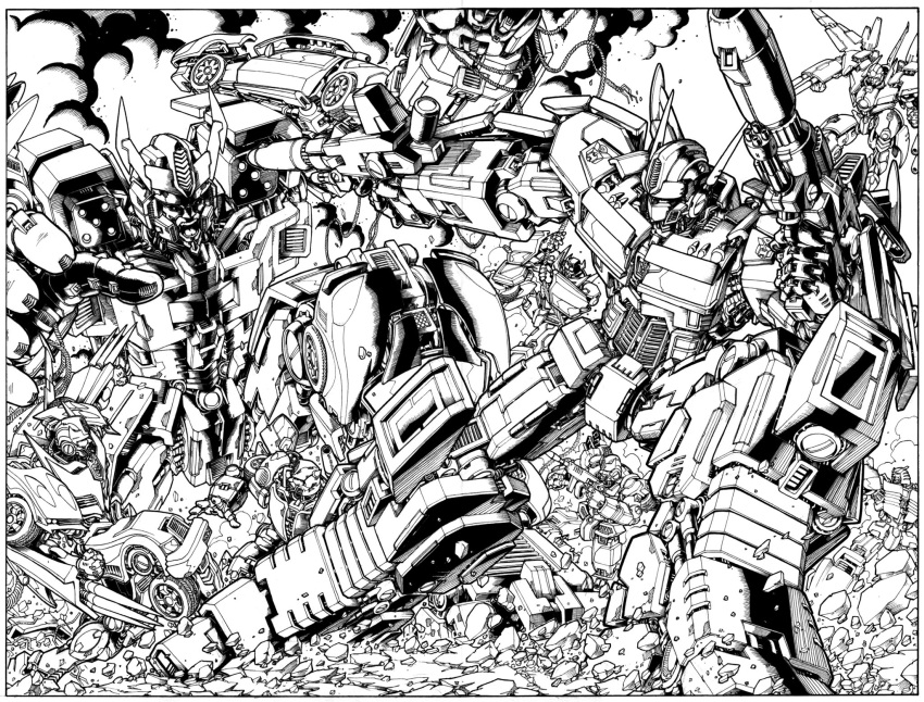 arm_cannon, autobot, bumblebee_(transformers), cable, clenched_hand, cliffjumper, decepticon, don_allan_figueroa