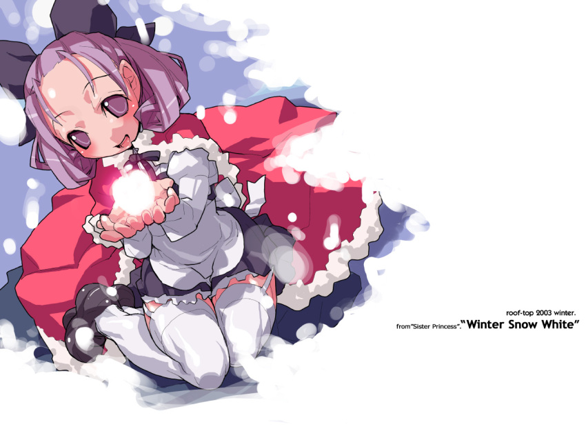 blue_hair, cape, garter_belt, hair_ribbon, najimi, najimi_shin, ribbon, shirayuki
