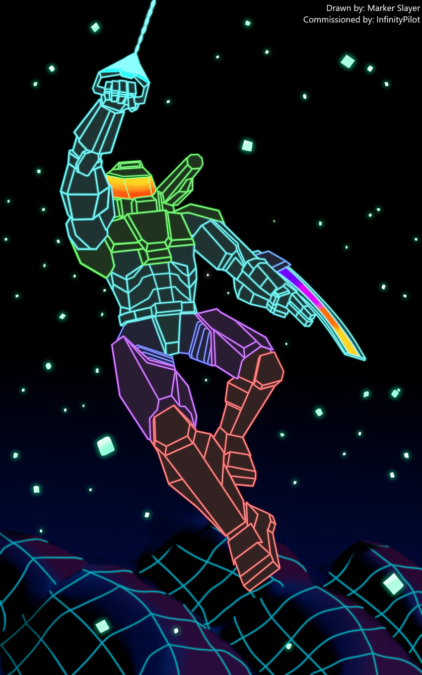 absurdres, alternate_costume, arm_blade, armor, blade, commission, crossover, cyber_hook
