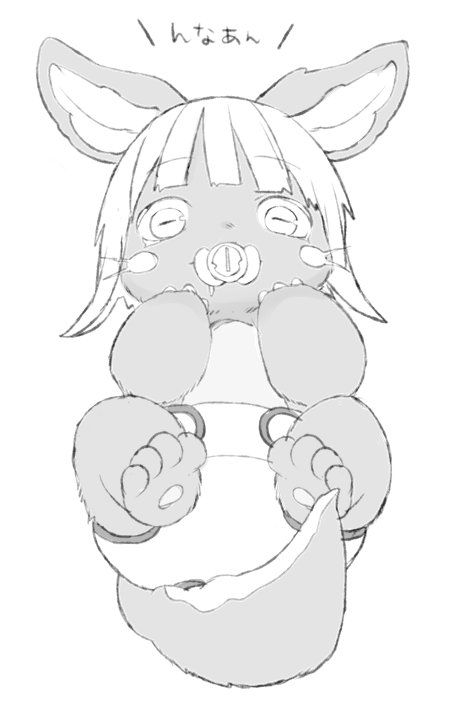1other, animal_ears, diaper, embarrassed, furry, hand_on_own_face, hands_on_own_cheeks, hands_on_own_face