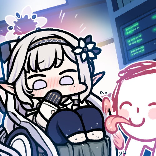 1boy, 1girl, blue_archive, blush, chibi, halo, hetero, himari_(blue_archive), jazz_jack, legs_up, licking, licking_foot, lowres, sensei_(blue_archive), tongue, tongue_out, wheelchair