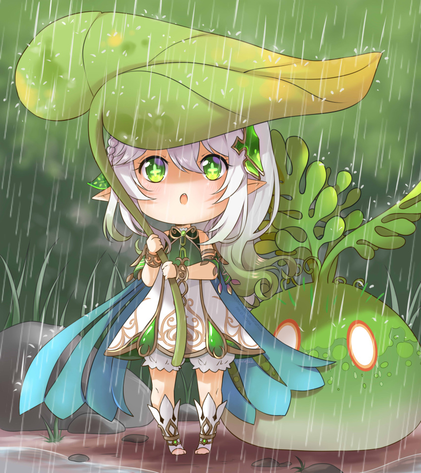 1girl, absurdres, bangs, bloomers, bracelet, candy_rimo, cape, chibi