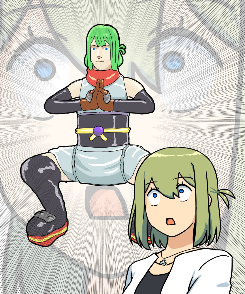1girl, balancing_sasuke, bangs, bare_shoulders, black_dress, black_footwear, blue_eyes, boots