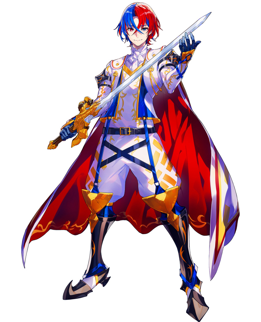 1boy, alear_(fire_emblem), alear_(fire_emblem)_(male), armor, bangs, blue_eyes, blue_hair, boots