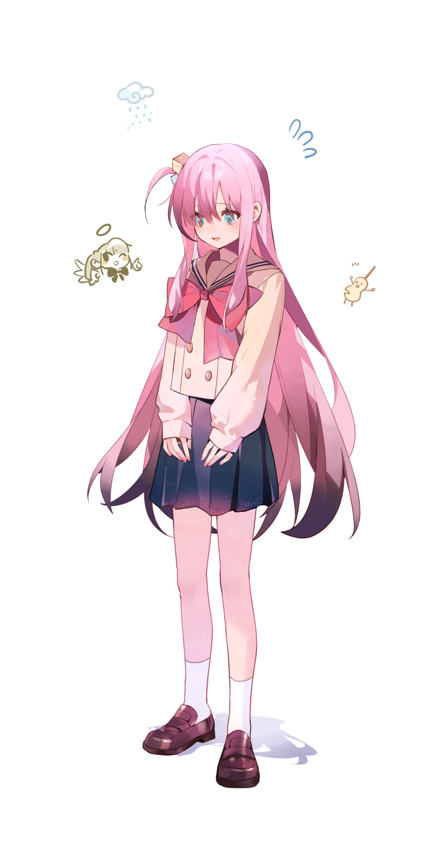 1girl, absurdres, bangs, blue_eyes, blush, bocchi_the_rock!, gotou_hitori, hair_between_eyes