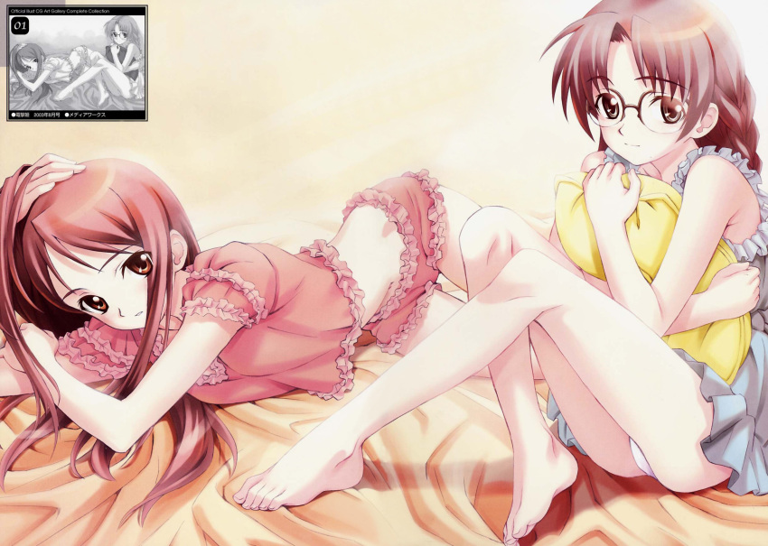 cross+channel, kirihara_touko, lingerie, matsuryuu, glasses, miyasumi_misato
