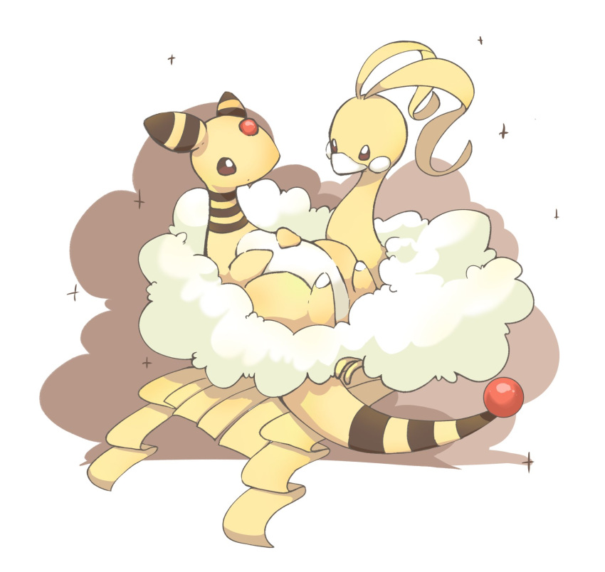 altaria, alternate_color, ampharos, bird, bright_pupils, brown_eyes, closed_mouth, commentary_request