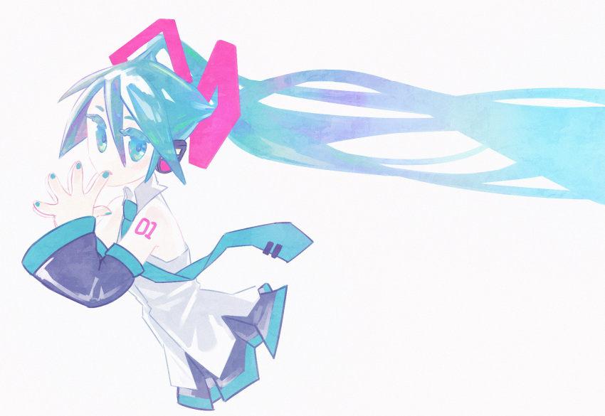 1girl, bangs, blue_eyes, blue_hair, collared_shirt, colored_eyelashes, detached_sleeves, hair_ornament