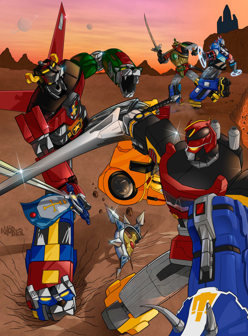 absurdres, canards, character_request, clip_studio_paint_(medium), crossover, daijuujin, dairugger_xv_(mecha), fangs