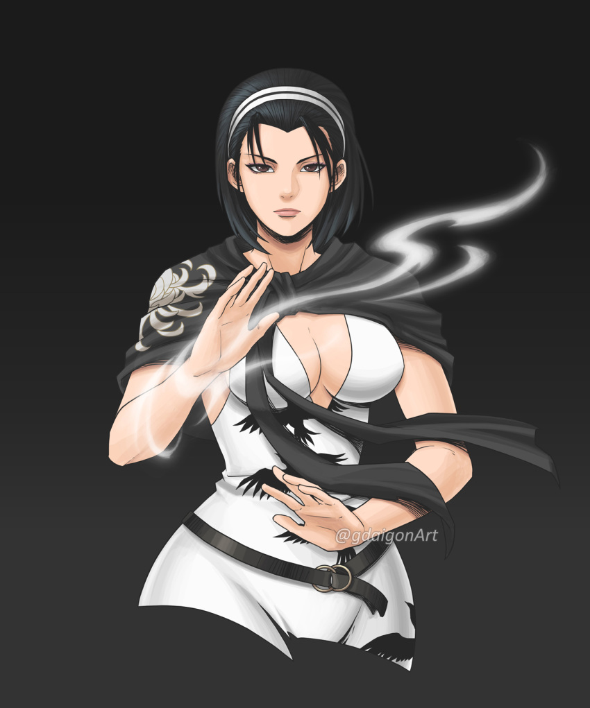 1girl, alluring, black_hair, breasts, gdaigonart, highres, kazama_jun, namco, solo, tekken, tekken_2, tekken_bloodline, tekken_tag_tournament_2, tekken_the_motion_picture