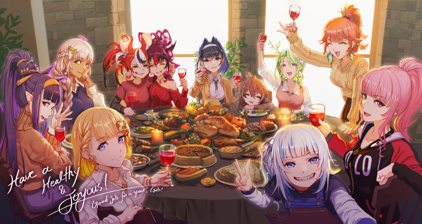 :d, =_=, ^_^, animal_ears, bangs, blonde_hair, blue_eyes, blue_hair