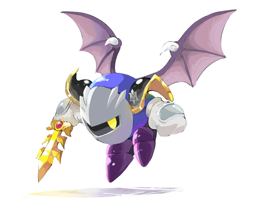 armor, bat_wings, boots, commentary_request, eyes_in_shadow, full_body, galaxia_(sword), gloves