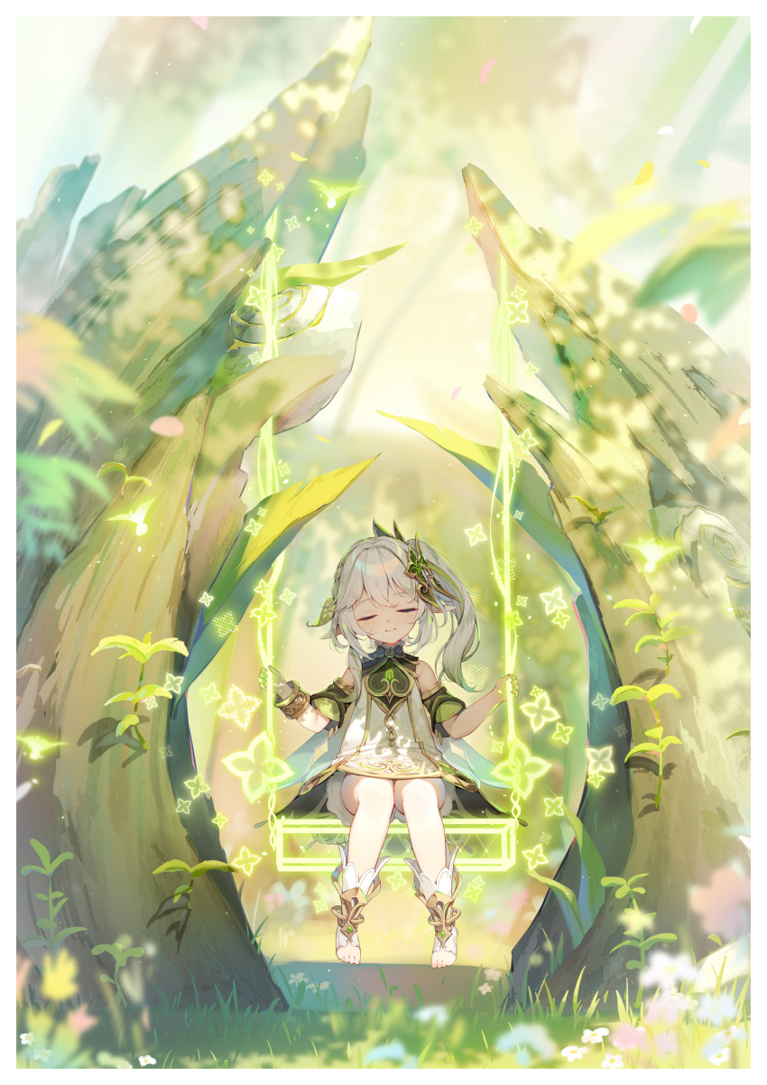 1girl, bangs, bloomers, bracelet, braid, cape, closed_eyes, detached_sleeves