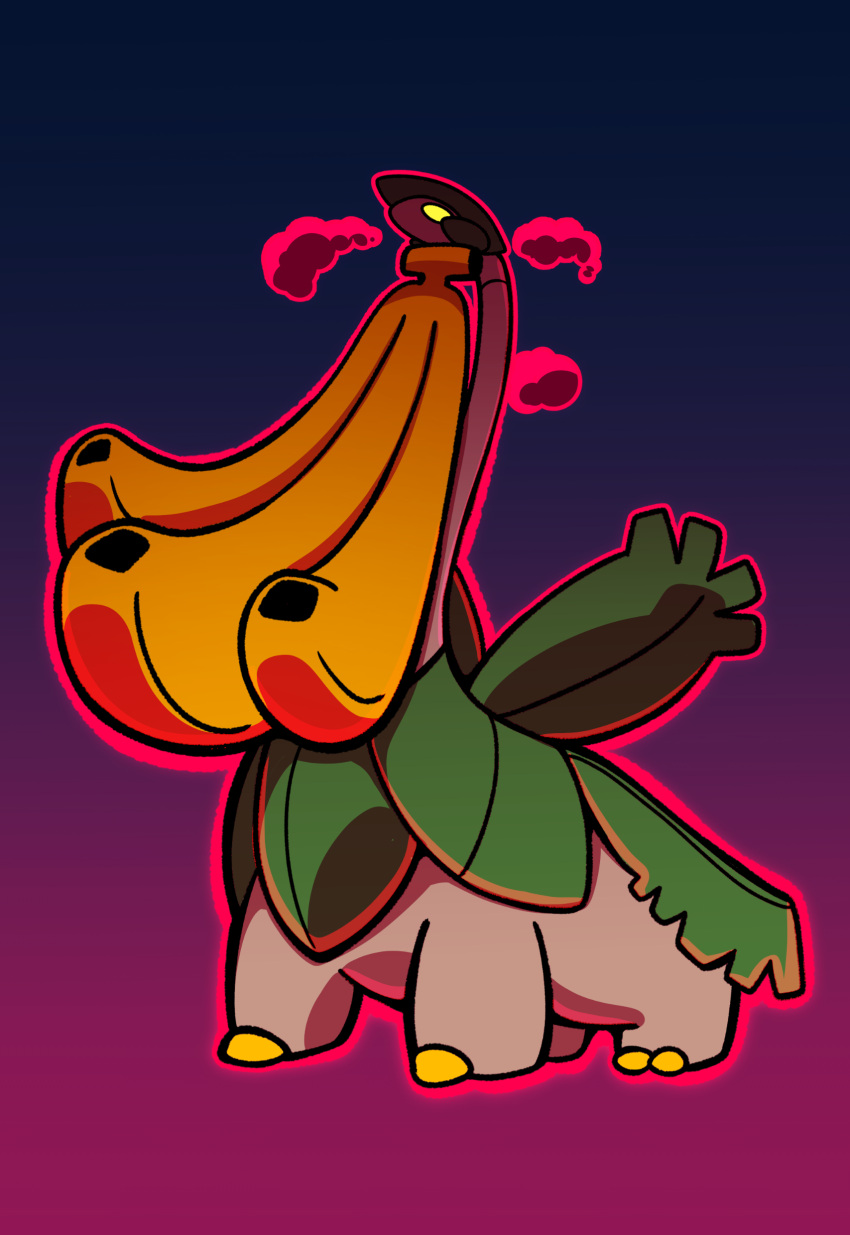 absurdres, banana, clouds, food, fruit, fukidashi_cotton, full_body, gigantamax