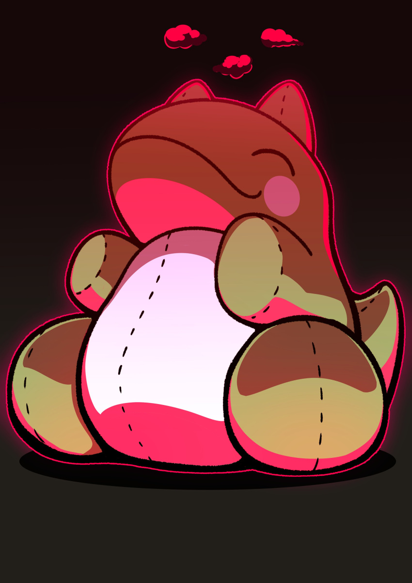 absurdres, black_background, blush_stickers, clouds, fukidashi_cotton, gigantamax, gigantamax_(other), highres