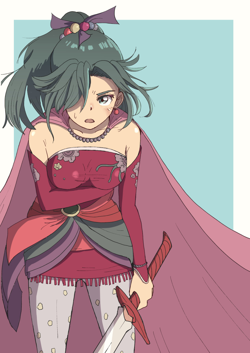 1girl, absurdres, bangs, breasts, cape, dress, final_fantasy, final_fantasy_vi
