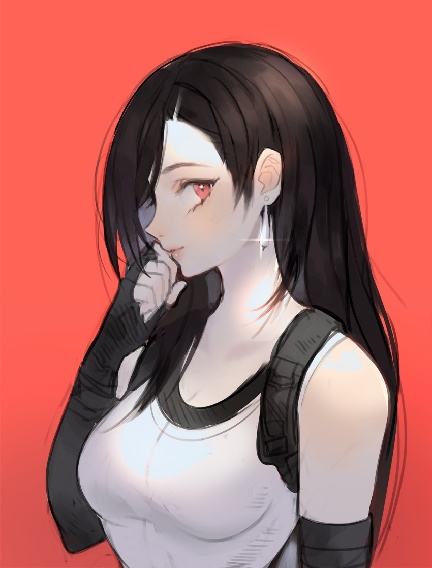 1girl, alpaca_carlesi, bare_shoulders, black_bra, black_gloves, black_hair, bra, breasts