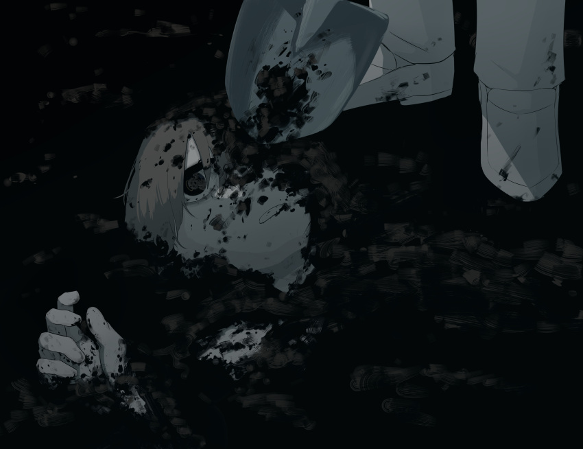 2boys, absurdres, angel, angel_wings, avogado6, black_eyes, brown_hair, burying